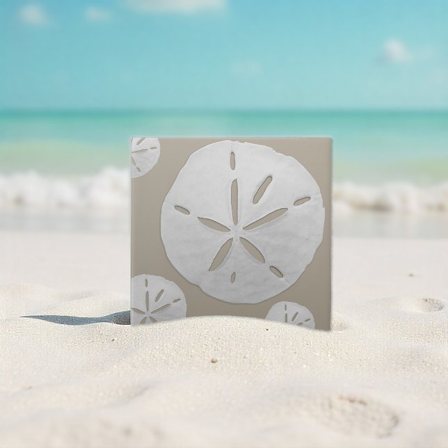Beige und weißer tropischer Strand Sand-Dollar Fliese (Von Creator hochgeladen)