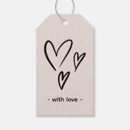 Beige Valentinstag Geschenketiketten Geschenkanhänger
