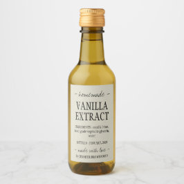 Beige Vanilla Extrahieren Flasche hausgemacht mit Weinetikett