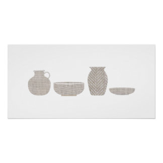 Beige Vasen Kunst Poster