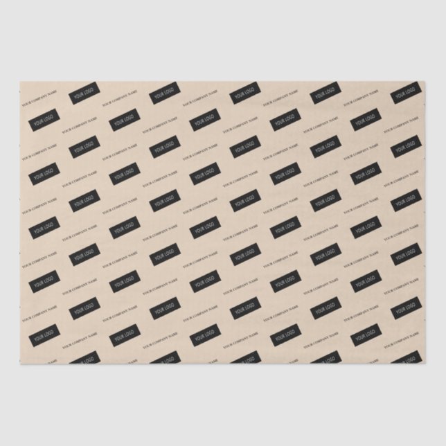 Beige Verpackung moderner Firmennamen Seidenpapier (Vorderseite)