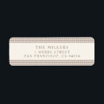Beige Vintag Gingham Christmas Address Labels<br><div class="desc">Dieses klassische Gingham-Design mit eigenen Details für einen stilvollen Umschlag,  der Ihren Lieben Freude bereiten wird.</div>