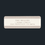 Beige Vintag Gingham Christmas Address Labels<br><div class="desc">Dieses klassische Gingham-Design mit eigenen Details für einen stilvollen Umschlag,  der Ihren Lieben Freude bereiten wird.</div>