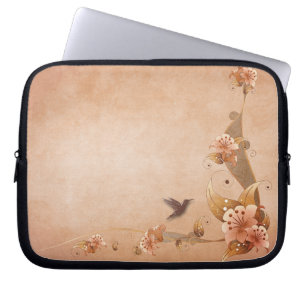 Beige Vintag Lilies Laptopschutzhülle
