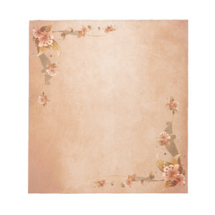 Beige Vintag Lilies Notizblock