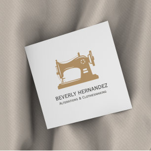 Beige Vintage Nähmaschine Seamstressänderung Quadratische Visitenkarte