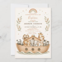 Beige Wasserfarbe Noahs Arche Taufe Taufe