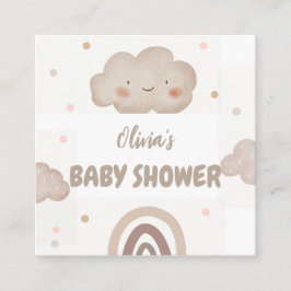 Beige Watercolor Babydusche Begleitkarte