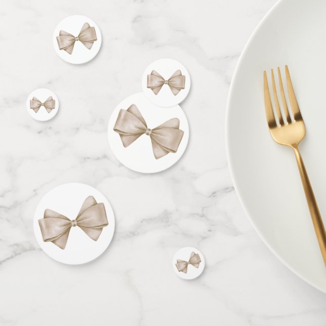 Beige Watercolor Bow Konfetti (Gruppe)