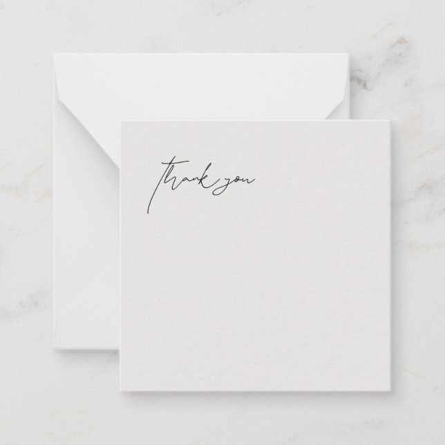 Beige Wedding Blank Vielen Dank Mitteilungskarte (Vorderseite)