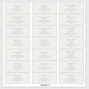 Beige Wedding Guest Address Labels