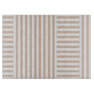 Beige weiße Streifen Schneidebrett