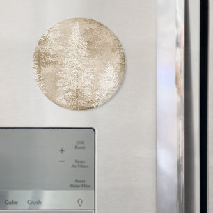 Beige Weiße Weihnachtsbäume   Magnet