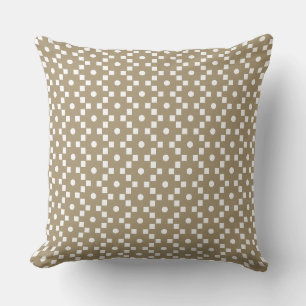 Beige-weißes geometrisches Kreuzmuster Kissen