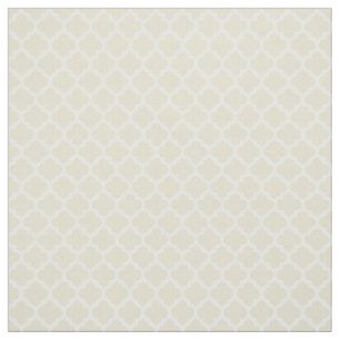 Beige, weißes marokkanisches Quatrefolienmuster # Stoff