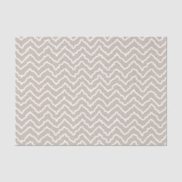 Beige-weißes Schlangenlinien-Chevron-Zickzack-Must Seidenpapier