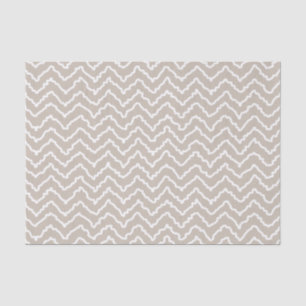 Beige-weißes Schlangenlinien-Chevron-Zickzack-Must Seidenpapier