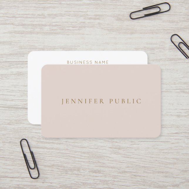 Beige & White Professional Modern Simple Template Visitenkarte (Vorderseite/Rückseite Beispiel)