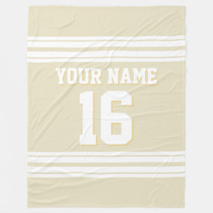 Beige White Sports Jersey Fleecedecke