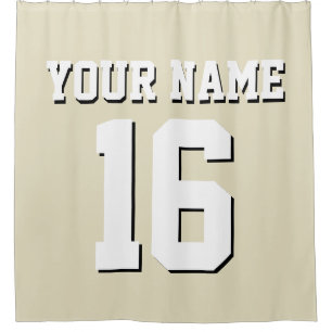 Beige White Sports Jersey Team Jersey Duschvorhang