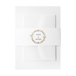 Beige Wild Flowers Wedding Einladungsbanderole