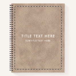 Beige Wildledertextur und Stitching Notizbuch