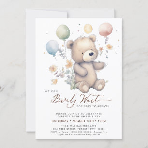 Beige wir können frühzeitig abwarten Baby-Dusche Einladung
