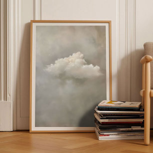 Beige Wolken Druck Moody Wolkenmalerei Beige Wand  Poster