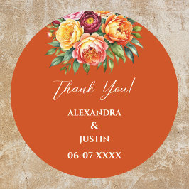 Beige Yellow Floral Italian Arch Wedding Vielen Da Runder Aufkleber
