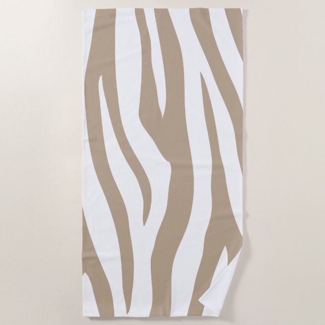 Beige-Zebra Strandtuch (Vorderseite)