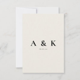 Beige zeitgenössische Botschaft Hochzeit Vielen Da Dankeskarte