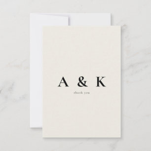 Beige zeitgenössische Botschaft Hochzeit Vielen Da Dankeskarte