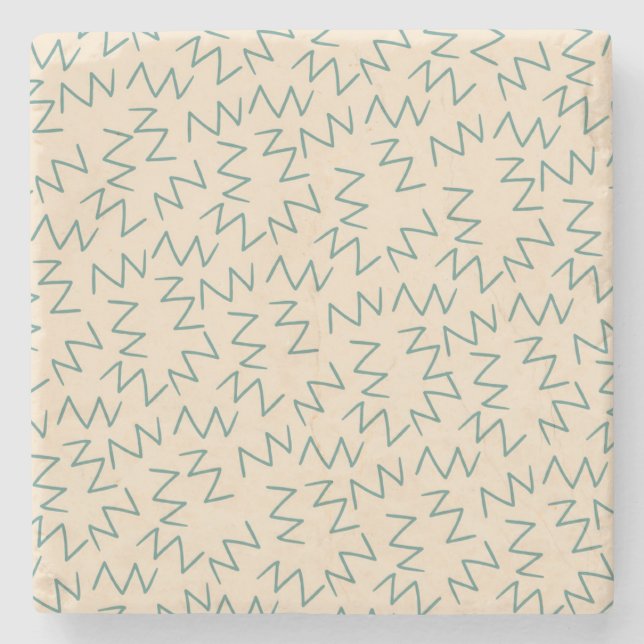 Beige Zig Zag Stilvoller Drink-Schutz Steinuntersetzer (Vorderseite)