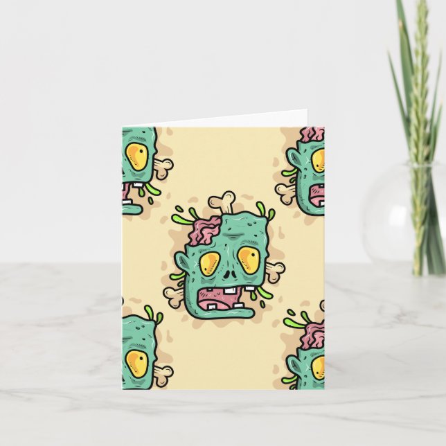 Beige Zombie Einladung (Vorderseite)