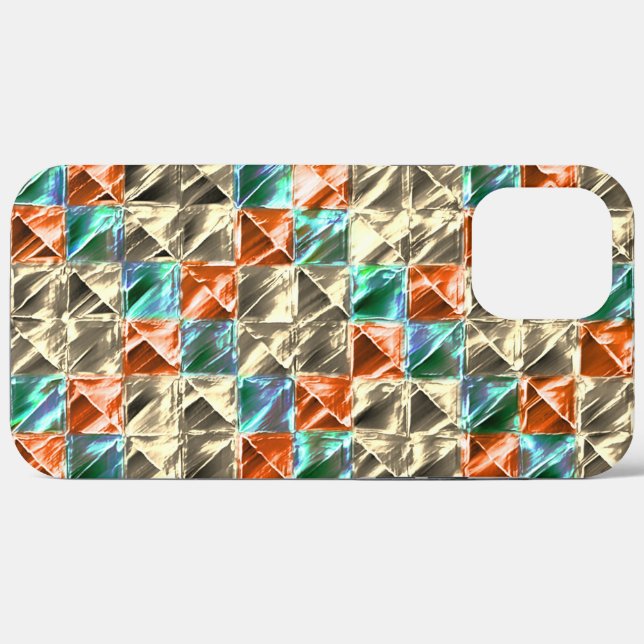 Beige, Zyan- und Korallenfliesen oder gefärbt Case-Mate iPhone Hülle (Rückseite (Horizontal))