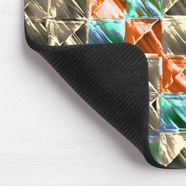 Beige, Zyan- und Korallenfliesen oder gefärbt Mousepad (Ecke)