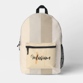Beigefarbene Farbe - Monogramm für den Vintagen An Bedruckter Rucksack