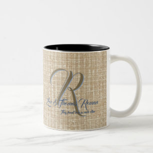 Beigefarbene Hochzeit-Kaffeetassen personalisiert Zweifarbige Tasse