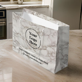 Beigefarbener Marmor Große Geschenktüte