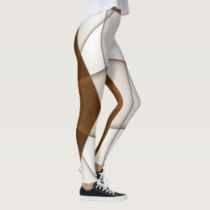 Beigefarbenes Dreieck mit Schatten, glatter Stil Leggings