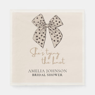 Beigenbogen Sie bindet das Brautparty des Knotens Serviette