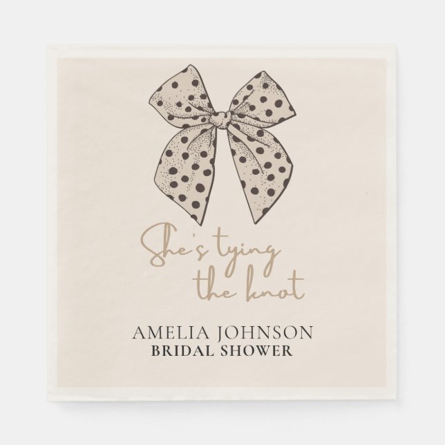 Beigenbogen Sie bindet das Brautparty des Knotens Serviette (Vorderseite)