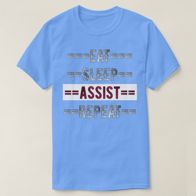 Beigeordnetes Geschenk Essen Schlafhilfe Wiederhol T-Shirt (Design vorne)