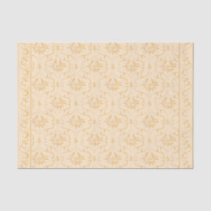 Beiger Damastbrokat-Schmuck auf Creme-Decoupage Seidenpapier