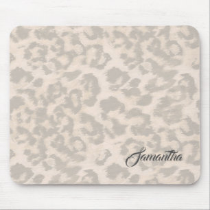 Beiger Leopardenprint. Mousepad