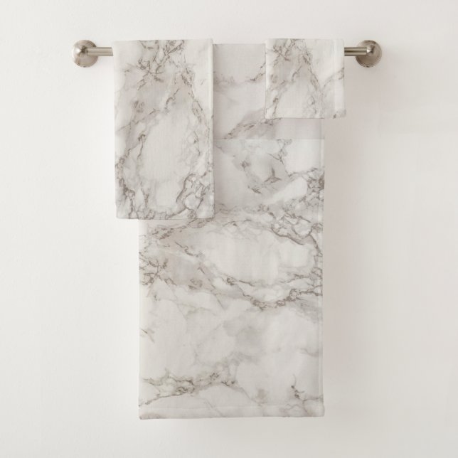 Beiger Marmor Badhandtuch Set (Insitu)