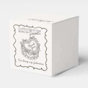 Beiger Schleifen Retro Herz Coquette Kuchen Galent Geschenkschachtel