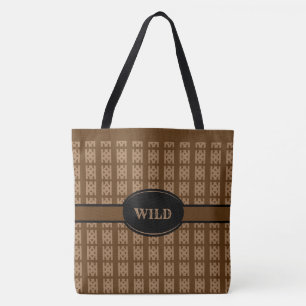 Beiges Diamantmuster auf Braun Tasche