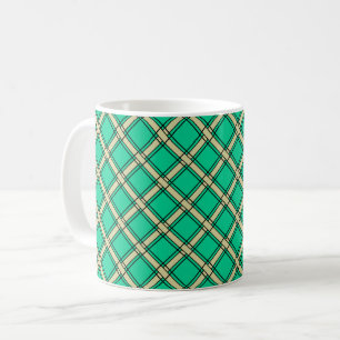 Beiges Grün, Karomuster Kaffeetasse