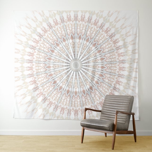 Beiges Mandala Wandteppich (Beispiel (Horizontal))